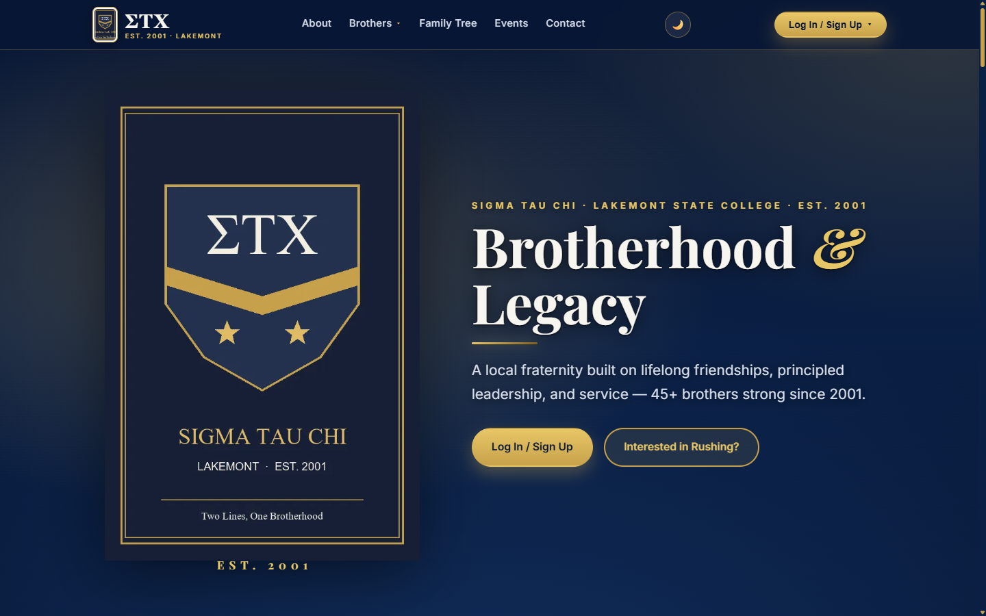 Demo chapter homepage in light mode